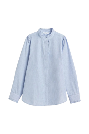 Cotton Poplin Shirt - Light blue/striped - Ladies | H&M CA