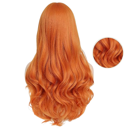 Amazon.com: AISI QUEENS Orange Ginger Wig with Bangs Long Wavy Orange Wig for Women Halloween Daphne Cosplay Wig Use Heat Resistant Synthetic (26inch,Orange) : Clothing, Shoes & Jewelry