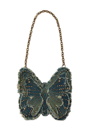 Silence + Noise Denim Studded Butterfly Bag | Urban Outfitters