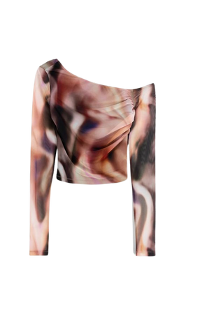Long sleeve printed tulle T-shirt - New - Women | Bershka