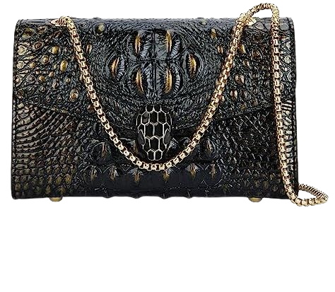 Amazon.com: MYHOZEE Crossbody Bags for Women - Snake Printed Clutch Purses Leather Shoulder Bags Chain Strap Evening Handbags Black : Clothing, Shoes & Jewelry