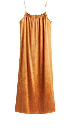 Satin Slip Dress - Orange - Ladies | H&M US