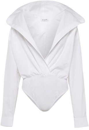 Hooded bodysuit in white - Alaia | Mytheresa