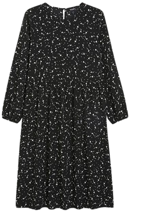 Black floral flowy dress - Black tiny floral - Monki WW