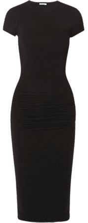 James Perse | Ruched stretch-cotton jersey midi dress | NET-A-PORTER.COM