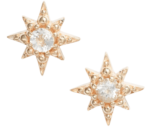 Anzie White Topaz Star Stud Earrings | Nordstrom