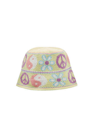 Yin and Yang knit bucket hat - New - Woman | Bershka