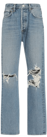 90's Pinch-Waist Rigid High-Rise Organic Cotton Straight-Leg Jeans By Agolde | Moda Operandi
