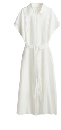 Linen-blend Shirt Dress - White - Ladies | H&M US