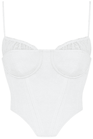 Clothing : Tops : 'Emiliana' White Gathered Corset