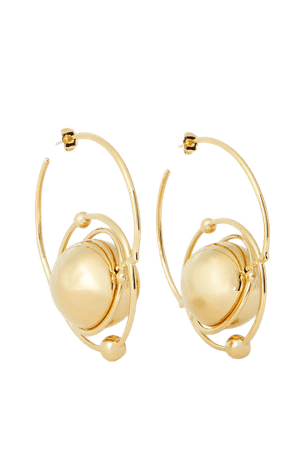 Gold Saturn Creole gold-tone hoop earrings | Paco Rabanne | NET-A-PORTER