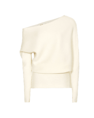 Lorna White Asymmetric Knitted Top – REISS