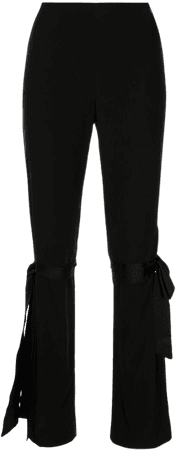 Chanel Pre-Owned 2002 Bow Detail straight-leg Silk Trousers - Farfetch