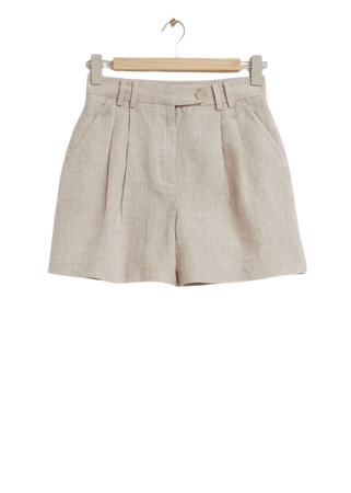 Relaxed Linen Shorts - Beige - Shorts - & Other Stories US