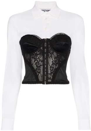 long sleeve shirt with lace corset
