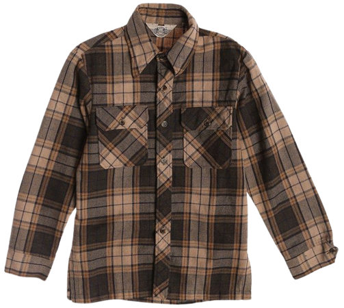 brown plaid flannel shirt