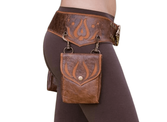 (1669) Pinterest - Mohana Leather Pocket Belt Bag - Marbled Brown and Tan Leather renaissance belt / bag | Once Upon a time....