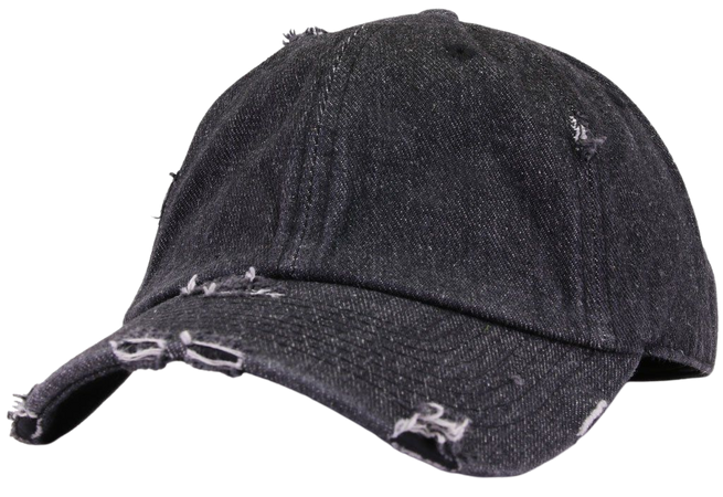 Distressed Black Denim KBEthos Vintage Dad Hat