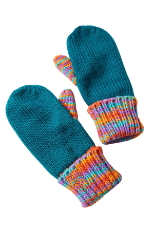 Space-Dye Colorblock Mitten | Urban Outfitters