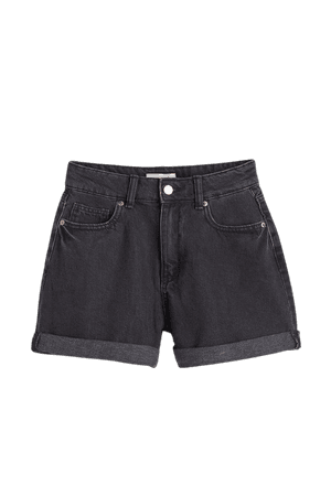 Mom High Denim Shorts - Denim black - Ladies | H&M US