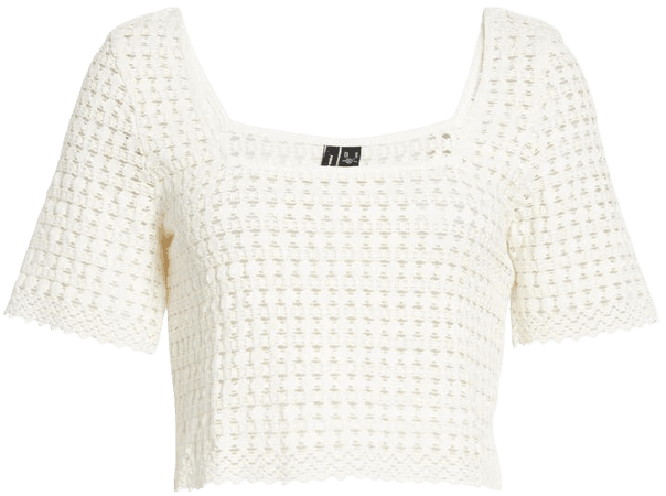 VERO MODA Jada Cotton Lace Crop Top | Nordstrom