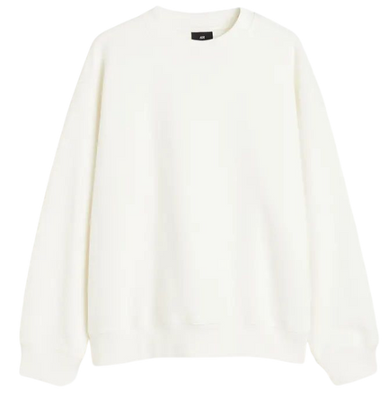 Oversized Fit Cotton Sweatshirt - White - Men | H&M US