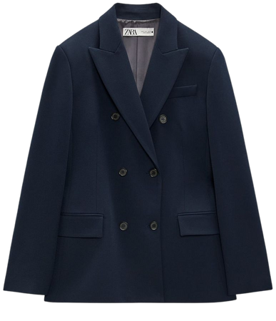 TAILORED DOUBLE BREASTED BLAZER - Navy blue | ZARA United States