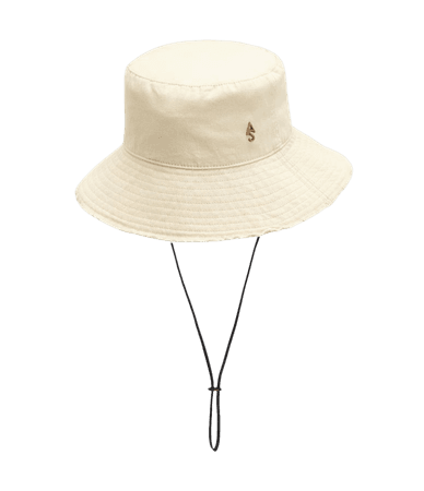 ALLSAINTS US: Womens Kira Frayed Bucket Hat (chalk)