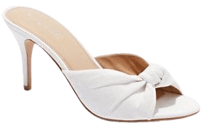 white bow heel