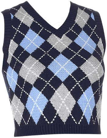 Amazon.com: Women 's Y2K V Neck Sweater Vest E-Girls CropKnitwearArgyle Plaid Preppy Slim Fit Knitted Tank Tops (Dark Blue, S): Clothing