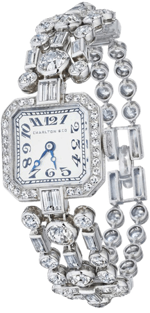 Cartier New York, Charlton and Co. Art Deco Diamond Wristwatch For Sale at 1stDibs