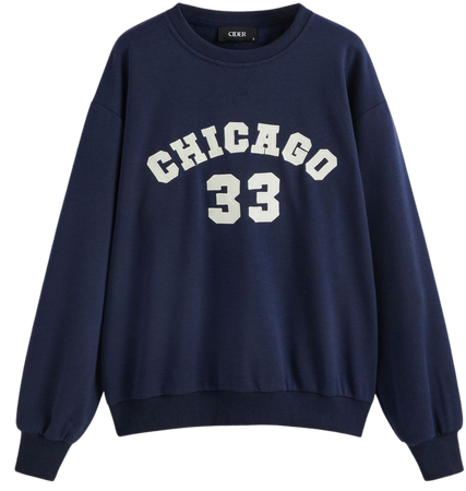 CHICAGO Terry Graphic Round Neckline Sweatshirt - Cider