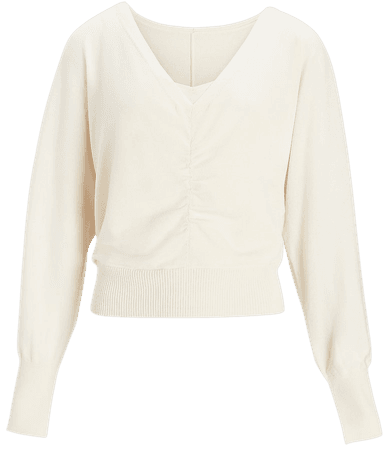 Ruched Front Dolman Sleeve Sweater | Express