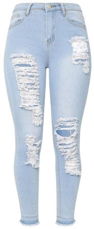 light blue ripped jeans