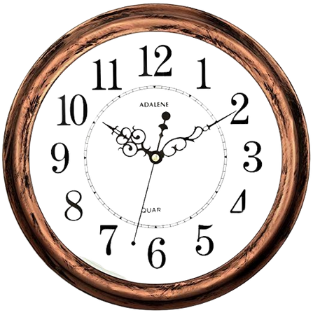 Adalene 13 Inch Large Non Ticking Silent Wall Clock Decorative, Battery Operated Quartz Analog Quiet Wall Clock, for Living Room, Kitchen, Bedroom: Home & Kitchen