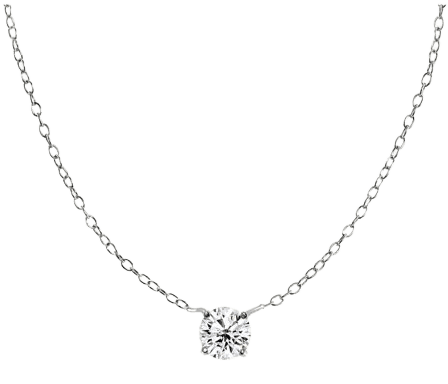 Round CZ Sterling Silver Small Dainty Choker Necklace