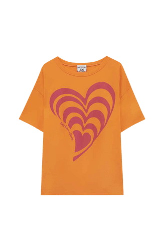 Heart printed graphic T-shirt - pull&bear