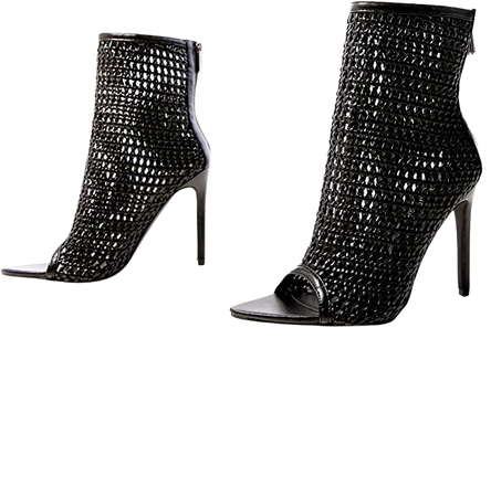 Amazon.com | Cape Robbin Weave Sexy Stiletto High Heels for Women, Pointed Peep Toe Booties with Zipper Closure | Ankle & Bootie