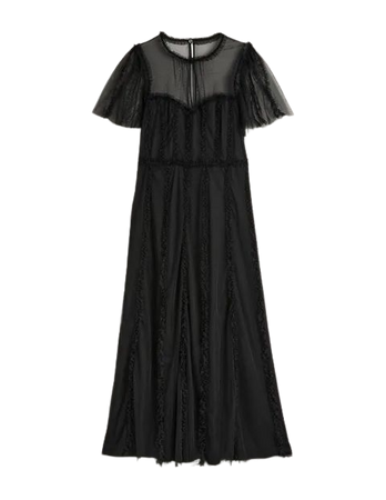 Frill Tulle Maxi Dress - Black | Boden US