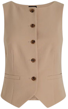 High Neck Button Front Blazer Vest | Express