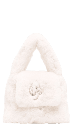 Shop Blumarine B-Shaped Pin faux-fur tote with Express Delivery - FARFETCH