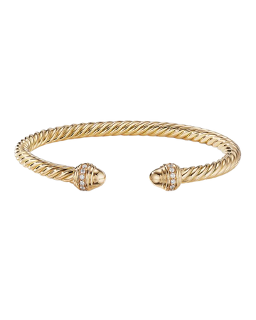 David Yurman Cable Bracelets with Diamonds in 18K Gold