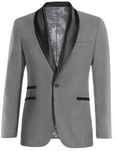 Grey Wool shawl lapel Tuxedo