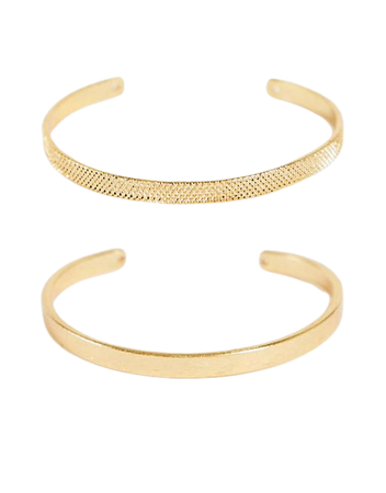 ASOS DESIGN 14k gold plated 2-pack bangle bracelets | ASOS