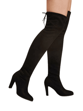 Tie Back Over The Knee Chunky Boots | SHEIN USA
