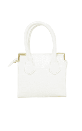 White Croc Mini Grab Bag | Accessories | PrettyLittleThing USA