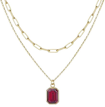Amazon.com: Birthstone Necklace for Women, Ruby Necklace Birthstone Necklace for Women Ruby Necklaces for Women July Birthstone Necklace Red Necklaces for Women Gold Necklace for Women Red Jewelry for Women : Clothing, Shoes & Jewelry