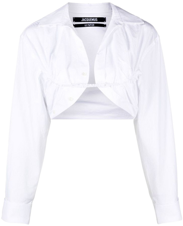 Jacquemus Ruched Cropped Cotton Shirt - Farfetch