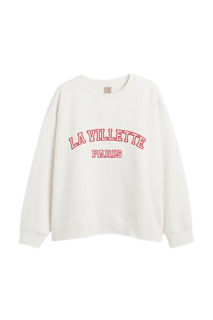 H&M+ Sweatshirt - White/Paris - Ladies | H&M US