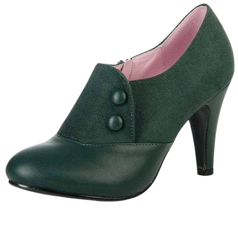 Collectif 40s Maria Faux Suede Green Shoe Boots